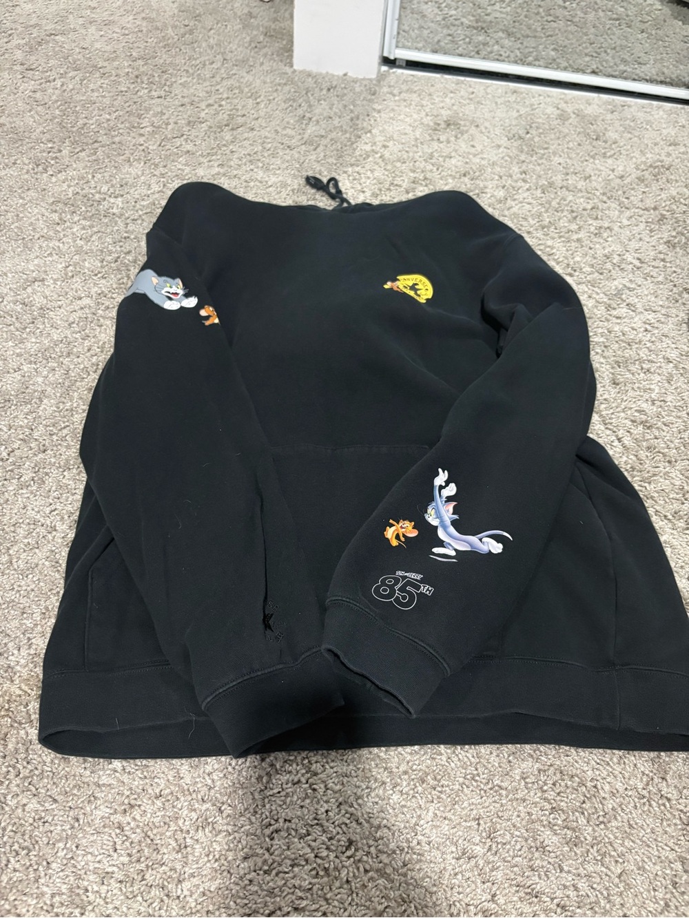 Converse Black Pullover Hoodie with Cartoon Graphics